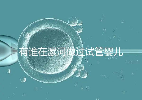 有誰在漯河做過試管嬰兒，具體費用及成功率是多少？